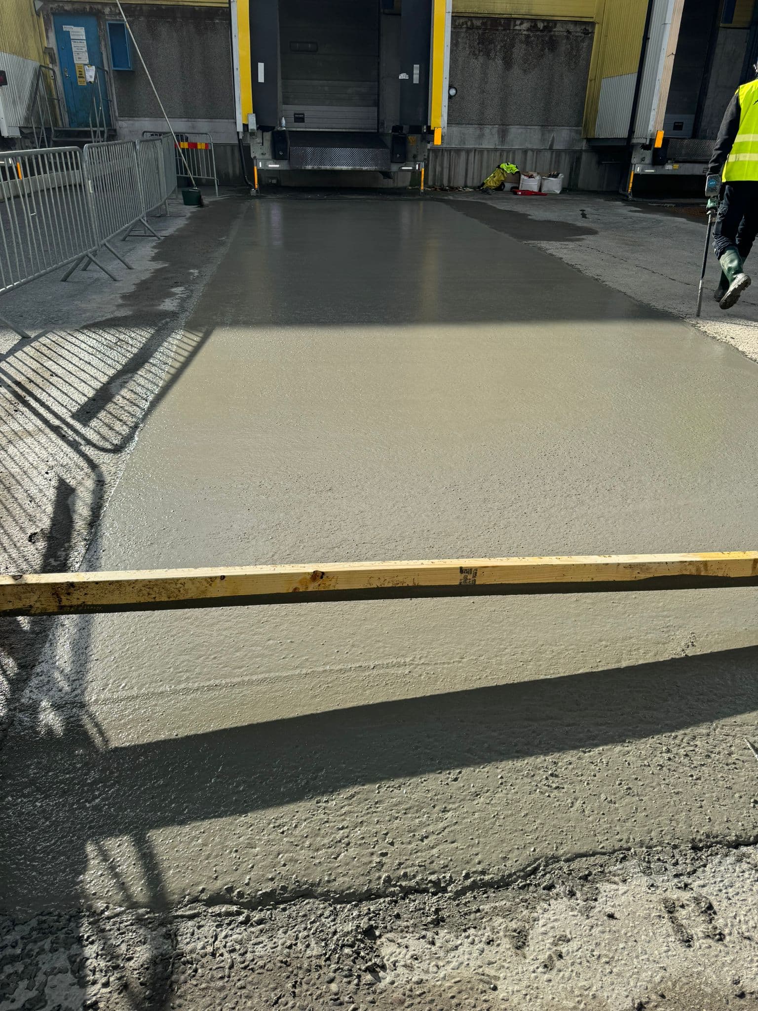 Betonggjutning vid lastkaj i Stockholm